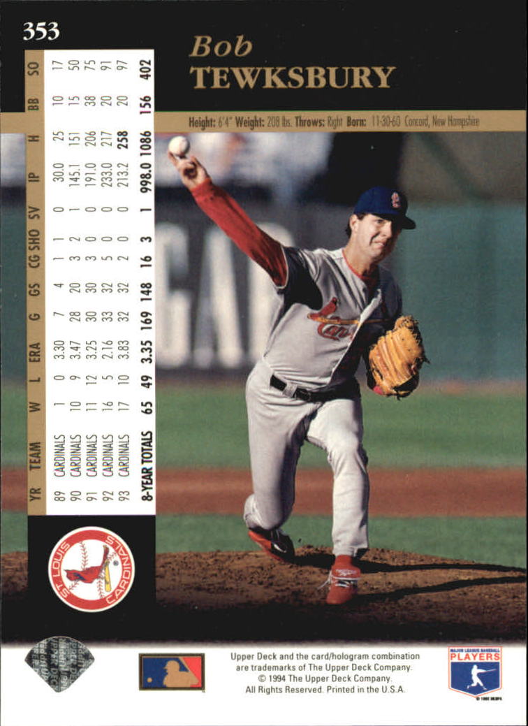 A2611- 1994 Upper Deck Baseball #s 212-421 +Rookies -You Pick- 15+ FREE US SHIP - Picture 253 of 383