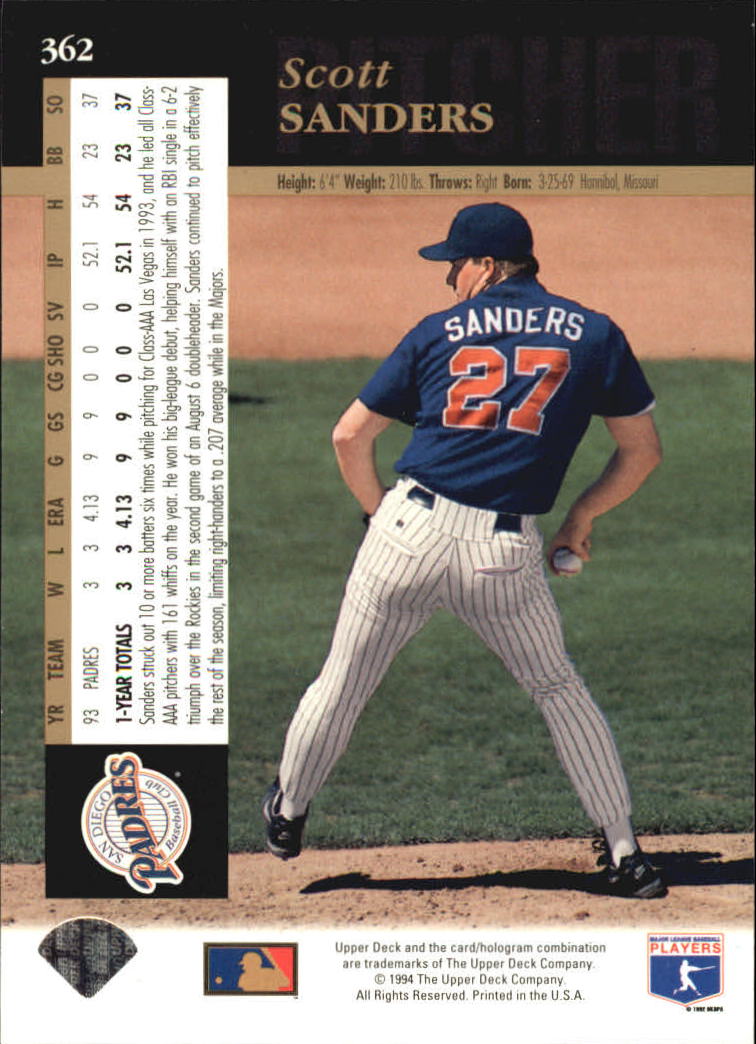 A2611- 1994 Upper Deck Baseball #s 212-421 +Rookies -You Pick- 15+ FREE US SHIP - Picture 269 of 383