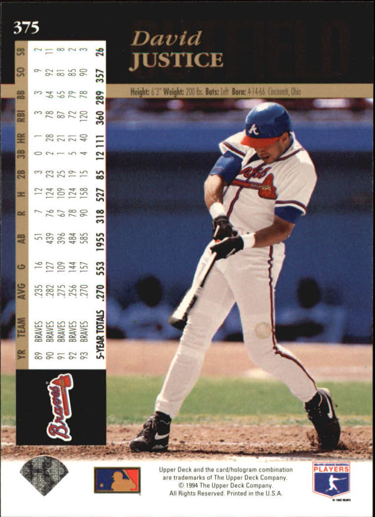 A2611- 1994 Upper Deck Baseball #s 212-421 +Rookies -You Pick- 15+ FREE US SHIP - Picture 295 of 383