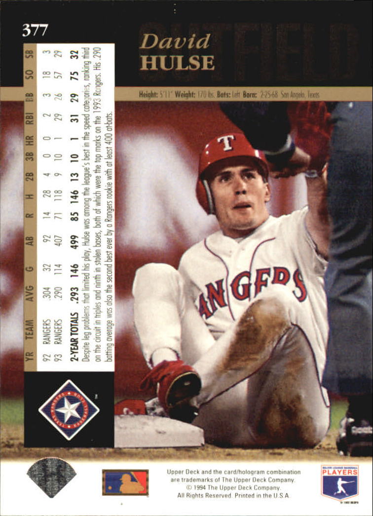 A2611- 1994 Upper Deck Baseball #s 212-421 +Rookies -You Pick- 15+ FREE US SHIP - Picture 299 of 383