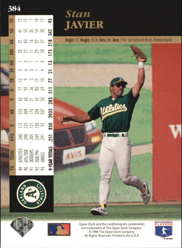 A2611- 1994 Upper Deck Baseball #s 212-421 +Rookies -You Pick- 15+ FREE US SHIP - Picture 313 of 383