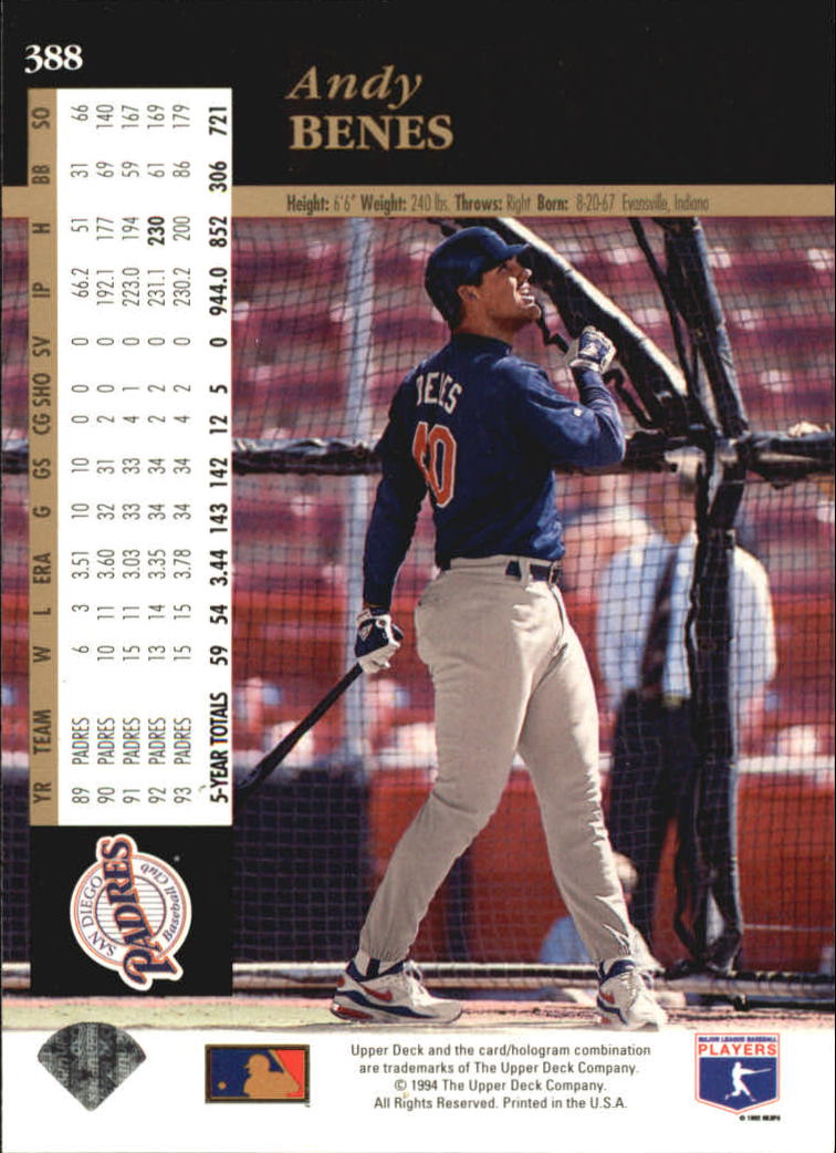 A2611- 1994 Upper Deck Baseball #s 212-421 +Rookies -You Pick- 15+ FREE US SHIP - Picture 319 of 383