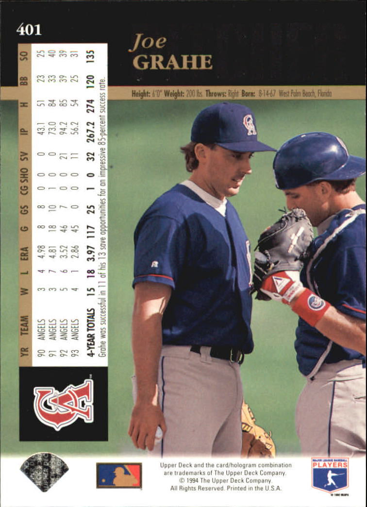 A2611- 1994 Upper Deck Baseball #s 212-421 +Rookies -You Pick- 15+ FREE US SHIP - Picture 343 of 383