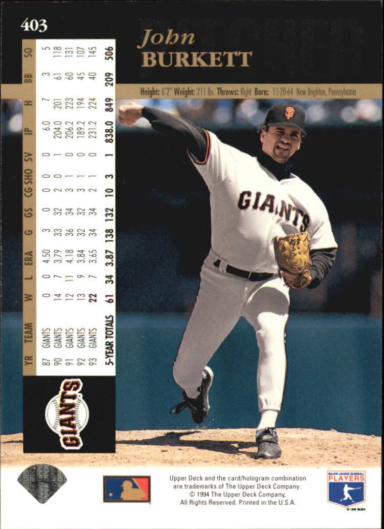 A2611- 1994 Upper Deck Baseball #s 212-421 +Rookies -You Pick- 15+ FREE US SHIP - Picture 347 of 383