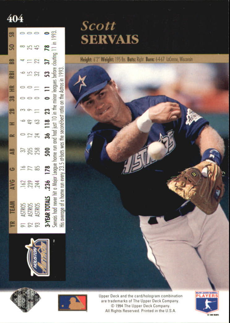 A2611- 1994 Upper Deck Baseball #s 212-421 +Rookies -You Pick- 15+ FREE US SHIP - Picture 349 of 383