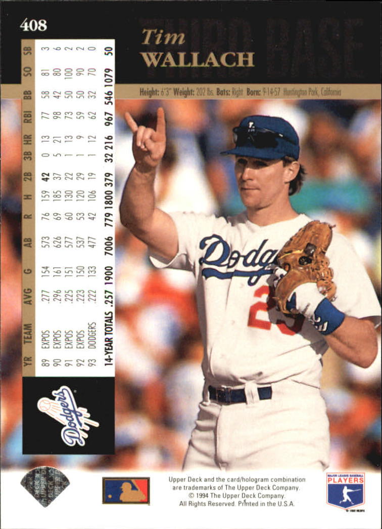 A2611- 1994 Upper Deck Baseball #s 212-421 +Rookies -You Pick- 15+ FREE US SHIP - Picture 357 of 383