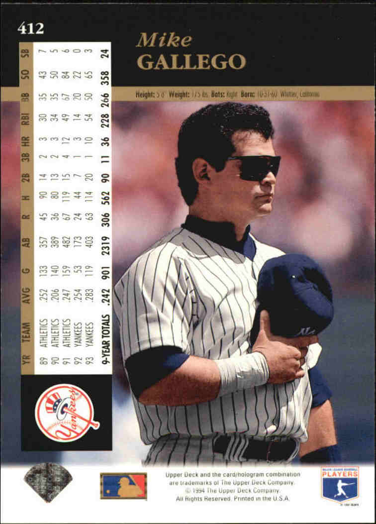 A2611- 1994 Upper Deck Baseball #s 212-421 +Rookies -You Pick- 15+ FREE US SHIP - Picture 365 of 383