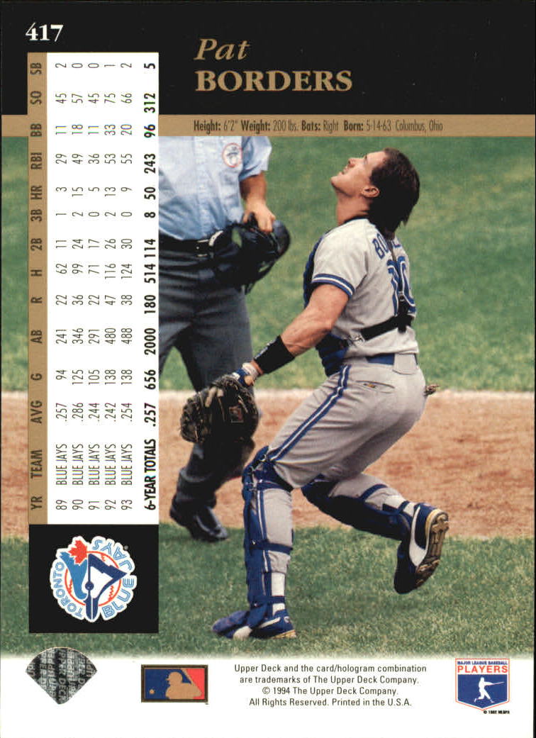A2611- 1994 Upper Deck Baseball #s 212-421 +Rookies -You Pick- 15+ FREE US SHIP - Picture 375 of 383
