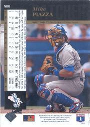 1994 Upper Deck #500 Mike Piazza back image