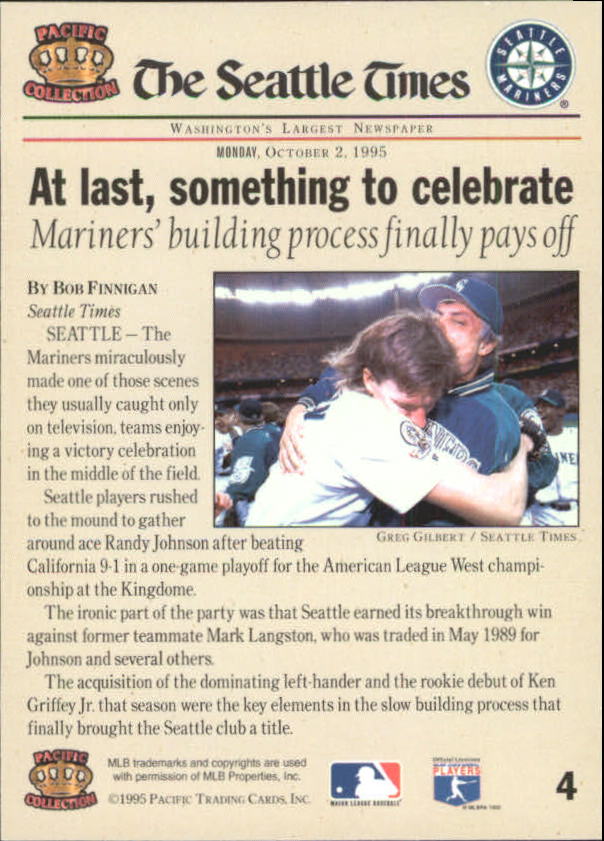 B6015 - 1995 Mariners Pacific Baseballkarte #S 1-50 -Sie wählen aus- 15+ KOSTENLOSER US-VERSAND - Bild 9 von 70