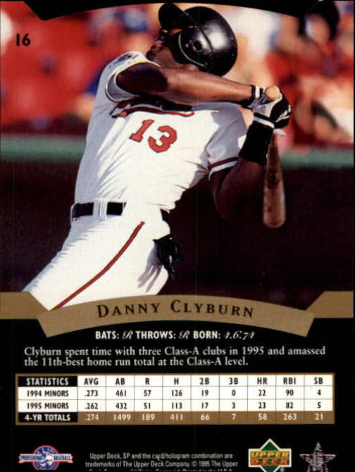 1995 SP Top Prospects #16 Danny Clyburn back image