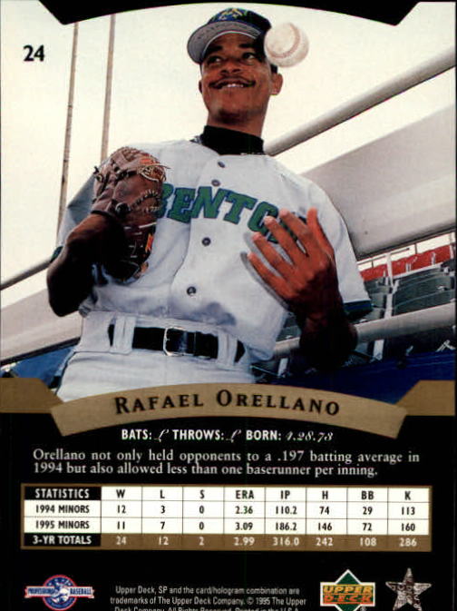 1995 SP Top Prospects #24 Rafael Orellano back image