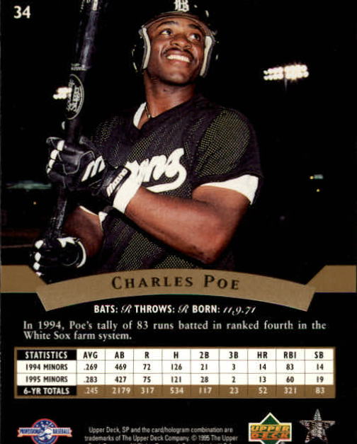 1995 SP Top Prospects #34 Charles Poe back image