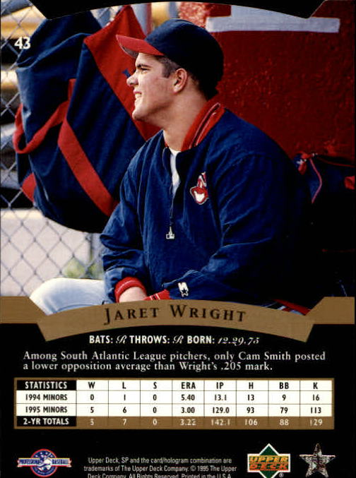 1995 SP Top Prospects #43 Jaret Wright back image