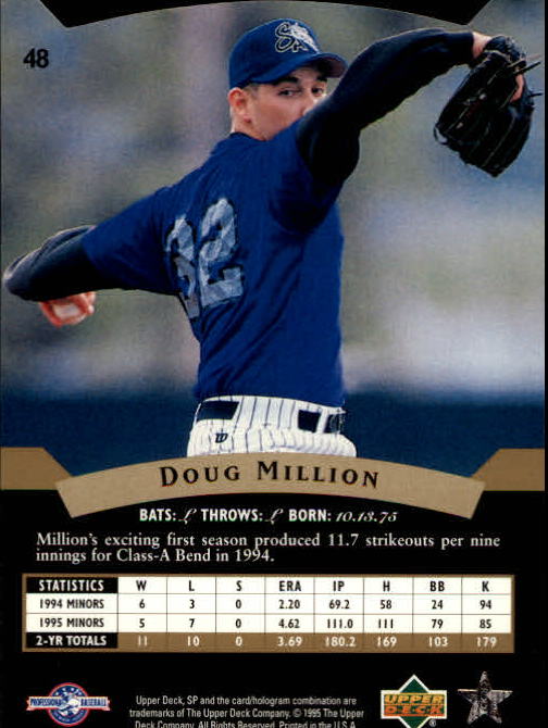 1995 SP Top Prospects #48 Doug Million back image