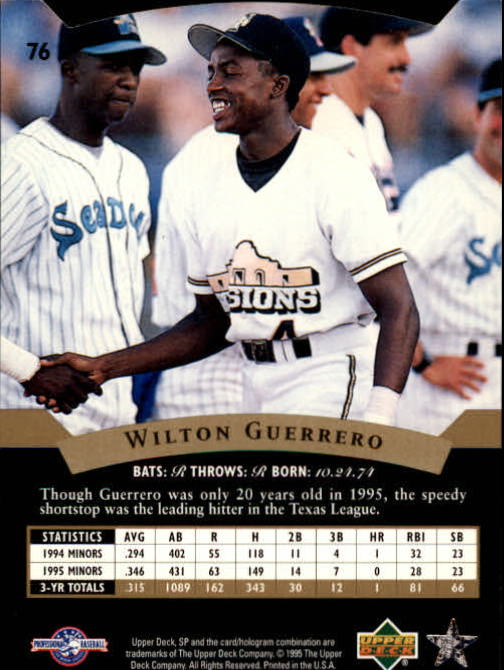 1995 SP Top Prospects #76 Wilton Guerrero back image