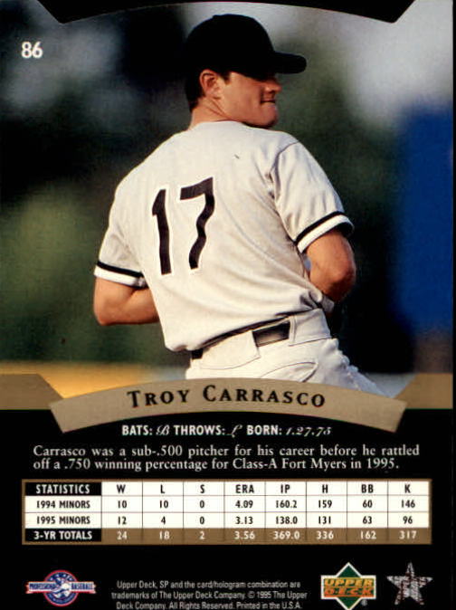 1995 SP Top Prospects #86 Troy Carrasco back image