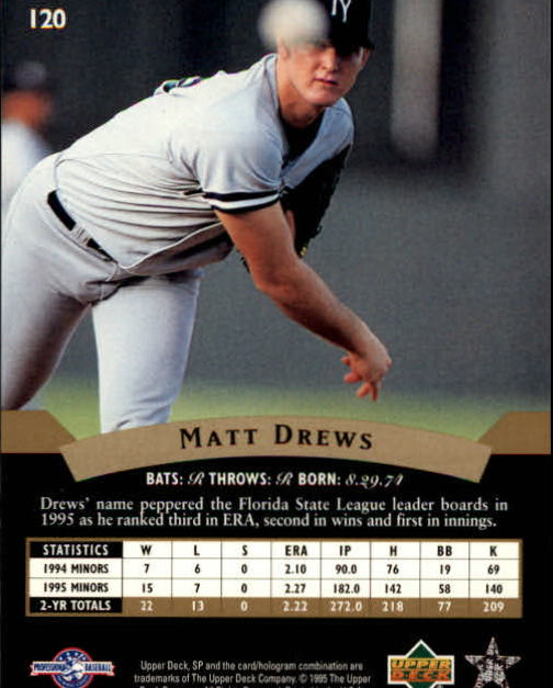 1995 SP Top Prospects #120 Matt Drews back image