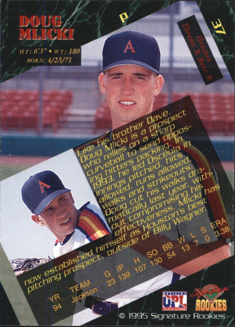 1995 Signature Rookies #37 Doug Mlicki back image