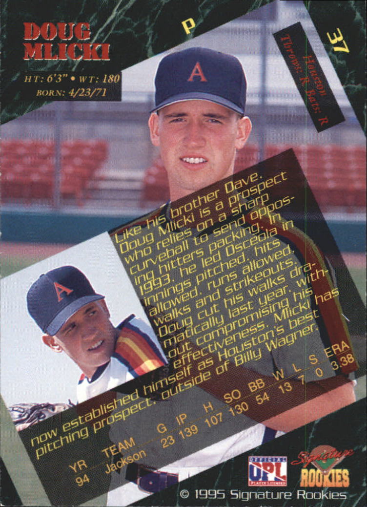 1995 Signature Rookies Signatures #37 Doug Mlicki back image