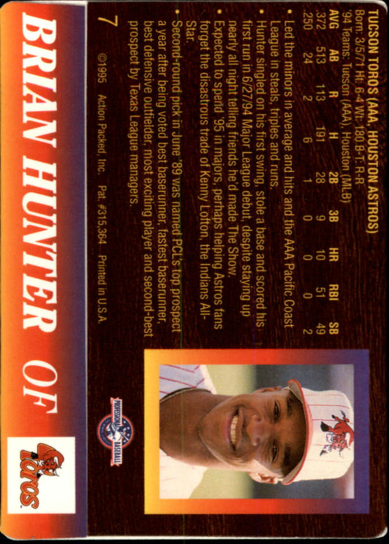 1995 Action Packed #7 Brian L. Hunter back image