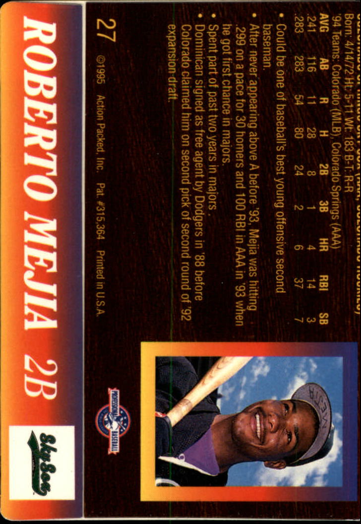 B3111- 1995 Action Packed Baseball Card #s 1-83 -You Pick- 15+ FREE US SHIP - Bild 55 von 157