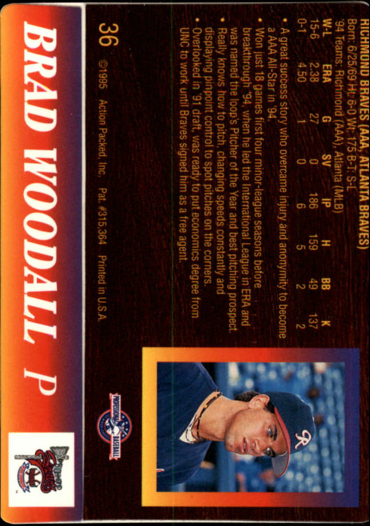 1995 Action Packed #36 Brad Woodall back image