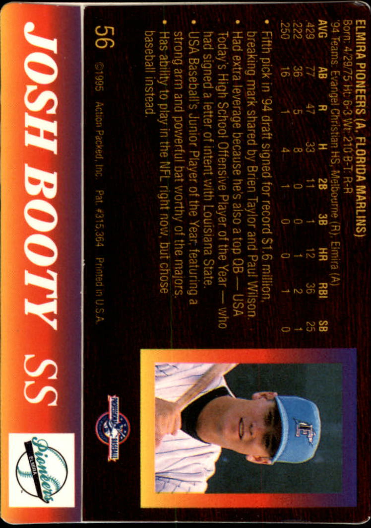1995 Action Packed #56 Josh Booty FDP back image