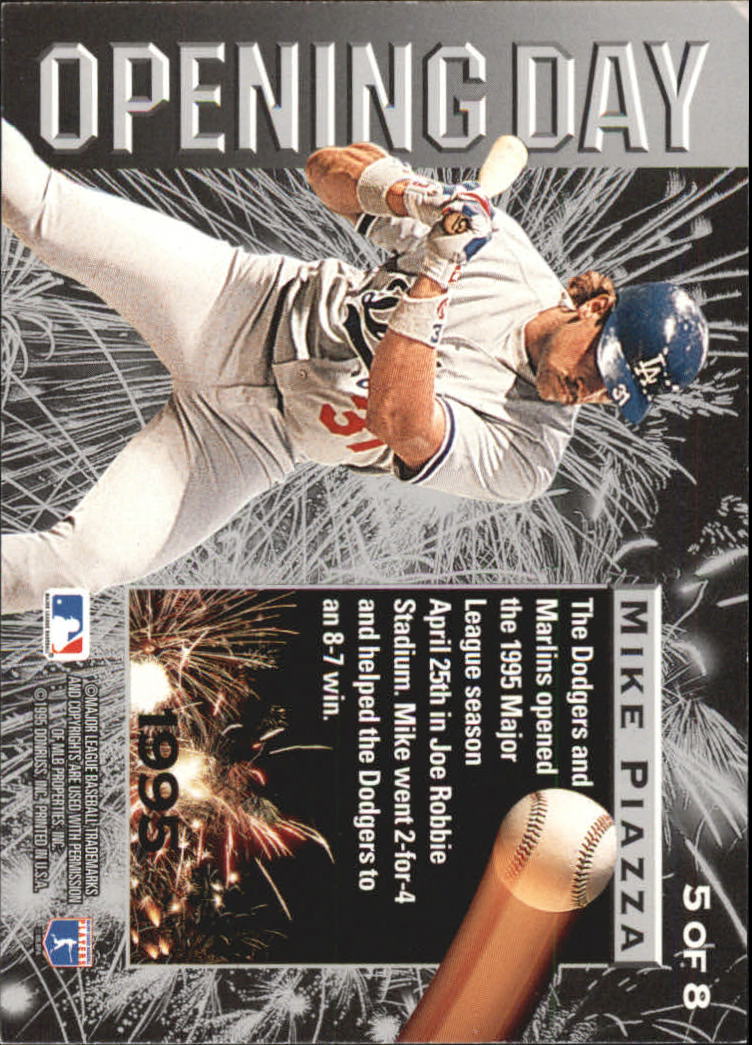 1995 Leaf Opening Day #5 Mike Piazza back image