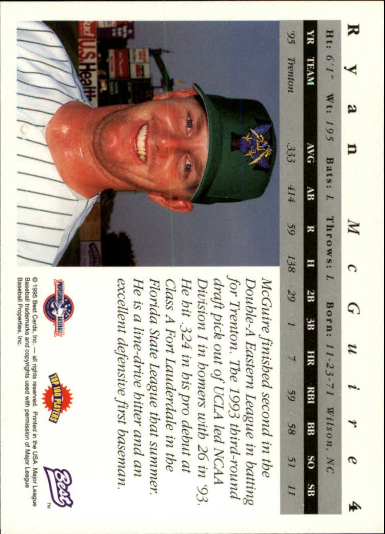 A5376- 1995 Best Baseball Card #s 1-135 +Rookies -You Pick- 15+ FREE US SHIP - Picture 9 of 203