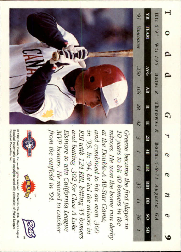 A5376- 1995 Best Baseball Card #s 1-135 +Rookies -You Pick- 15+ FREE US SHIP - Picture 19 of 203