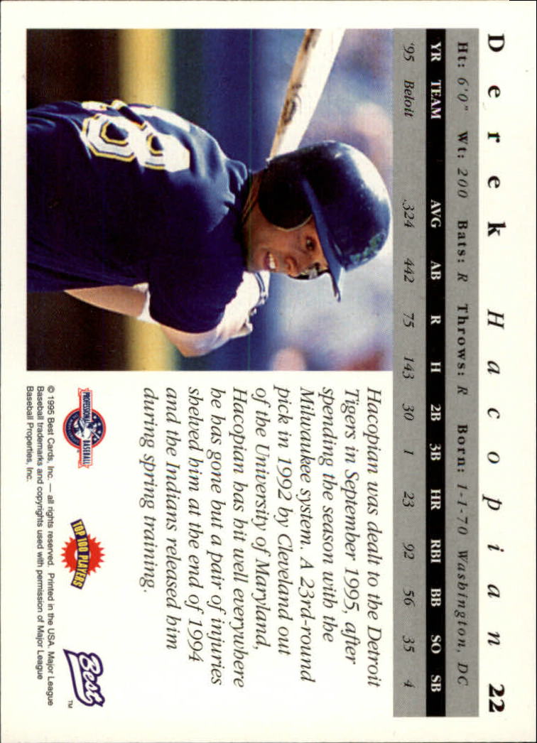A5376- 1995 Best Baseball Card #s 1-135 +Rookies -You Pick- 15+ FREE US SHIP - Picture 45 of 203