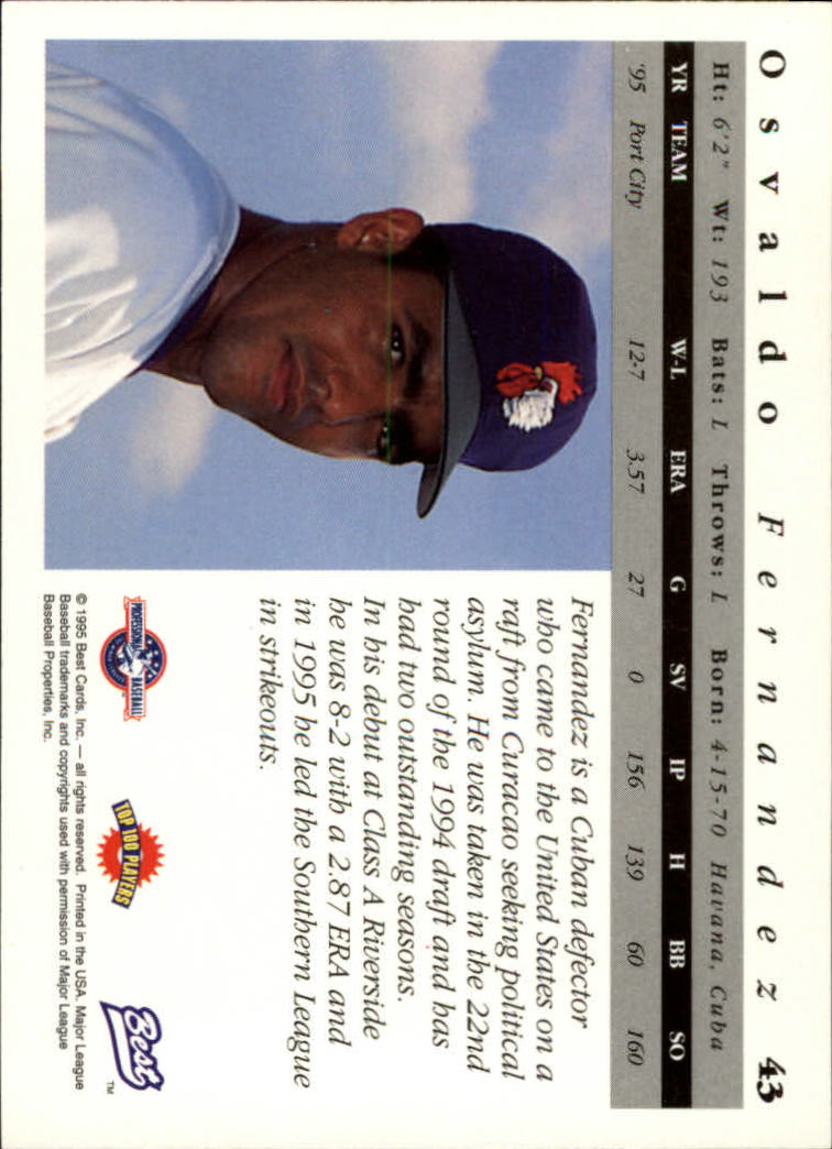 A5376- 1995 Best Baseball Card #s 1-135 +Rookies -You Pick- 15+ FREE US SHIP - Picture 87 of 203