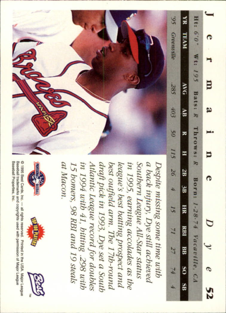 A5376- 1995 Best Baseball Card #s 1-135 +Rookies -You Pick- 15+ FREE US SHIP - Picture 105 of 203