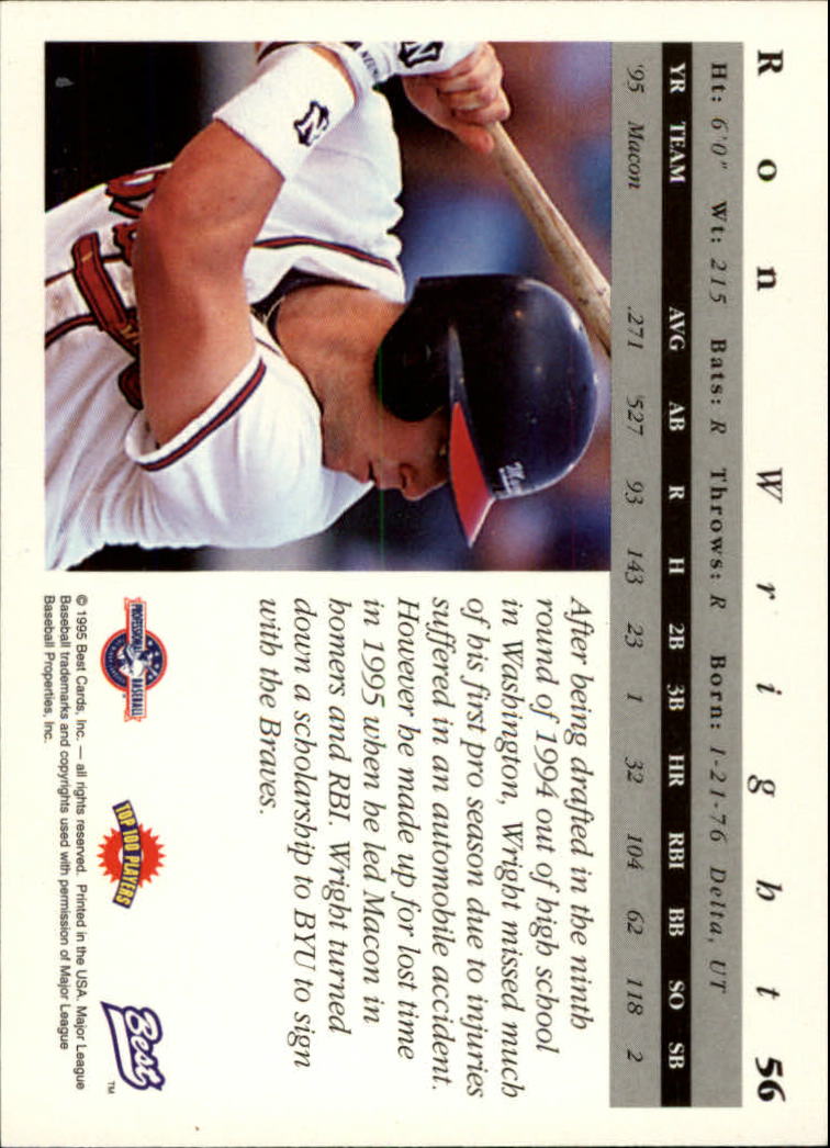 A5376- 1995 Best Baseball Card #s 1-135 +Rookies -You Pick- 15+ FREE US SHIP - Picture 113 of 203