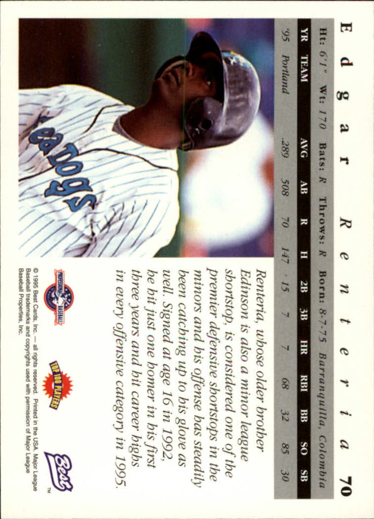 A5376- 1995 Best Baseball Card #s 1-135 +Rookies -You Pick- 15+ FREE US SHIP - Picture 141 of 203
