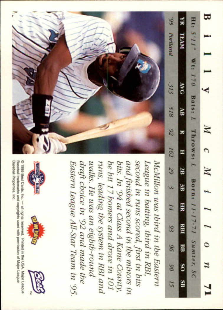 A5376- 1995 Best Baseball Card #s 1-135 +Rookies -You Pick- 15+ FREE US SHIP - Picture 143 of 203