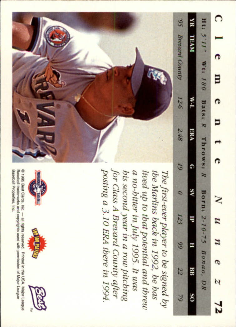 A5376- 1995 Best Baseball Card #s 1-135 +Rookies -You Pick- 15+ FREE US SHIP - Picture 145 of 203