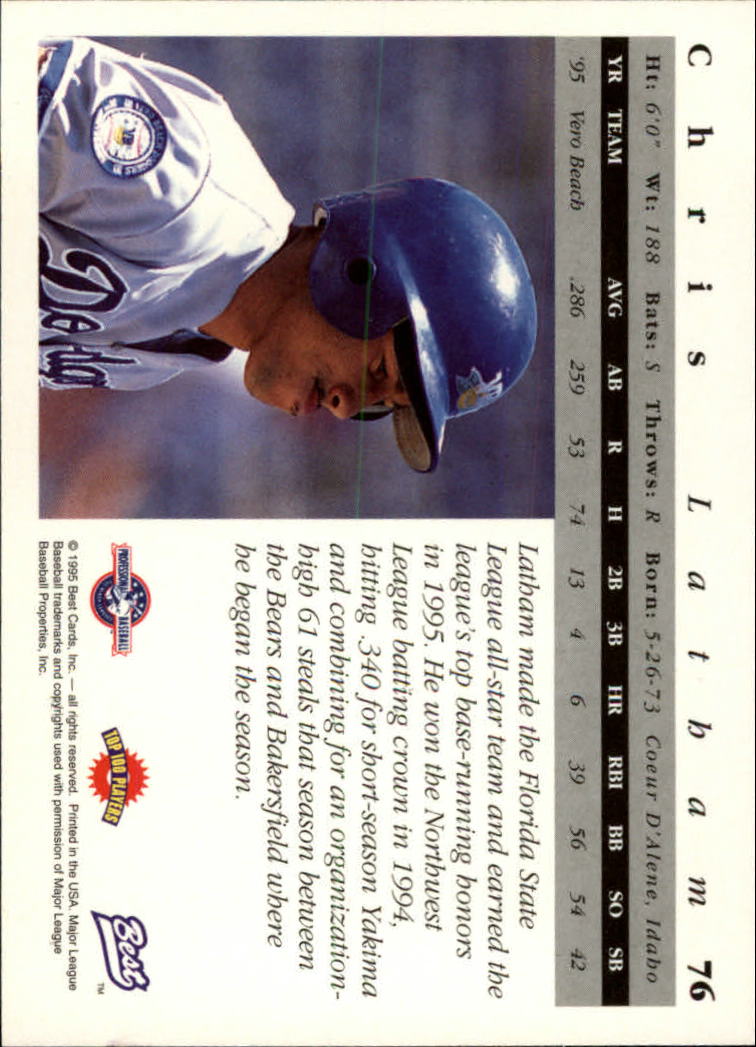 A5376- 1995 Best Baseball Card #s 1-135 +Rookies -You Pick- 15+ FREE US SHIP - Picture 153 of 203