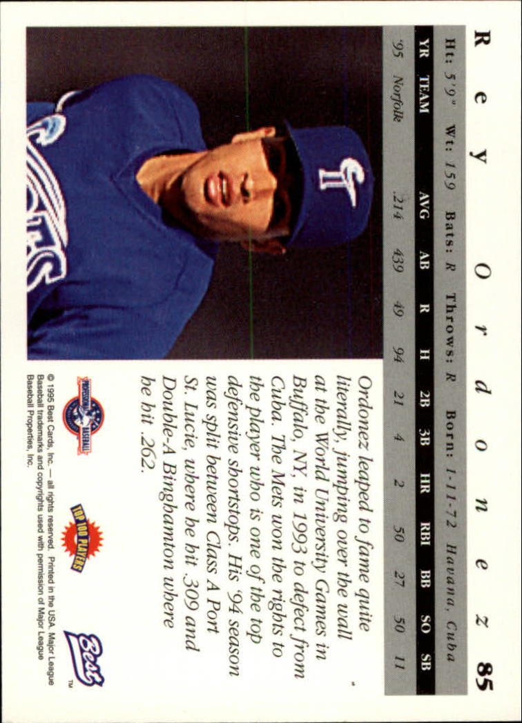 A5376- 1995 Best Baseball Card #s 1-135 +Rookies -You Pick- 15+ FREE US SHIP - Picture 171 of 203