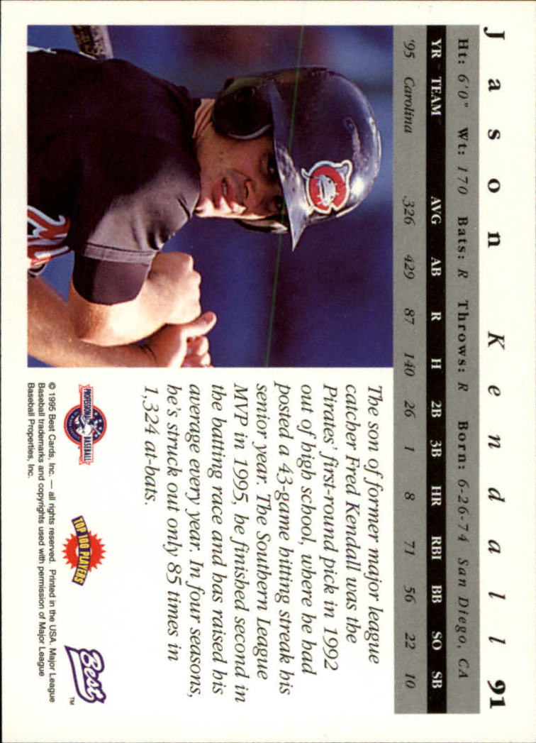 A5376- 1995 Best Baseball Card #s 1-135 +Rookies -You Pick- 15+ FREE US SHIP - Picture 183 of 203