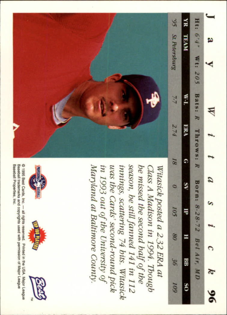 A5376- 1995 Best Baseball Card #s 1-135 +Rookies -You Pick- 15+ FREE US SHIP - Picture 193 of 203