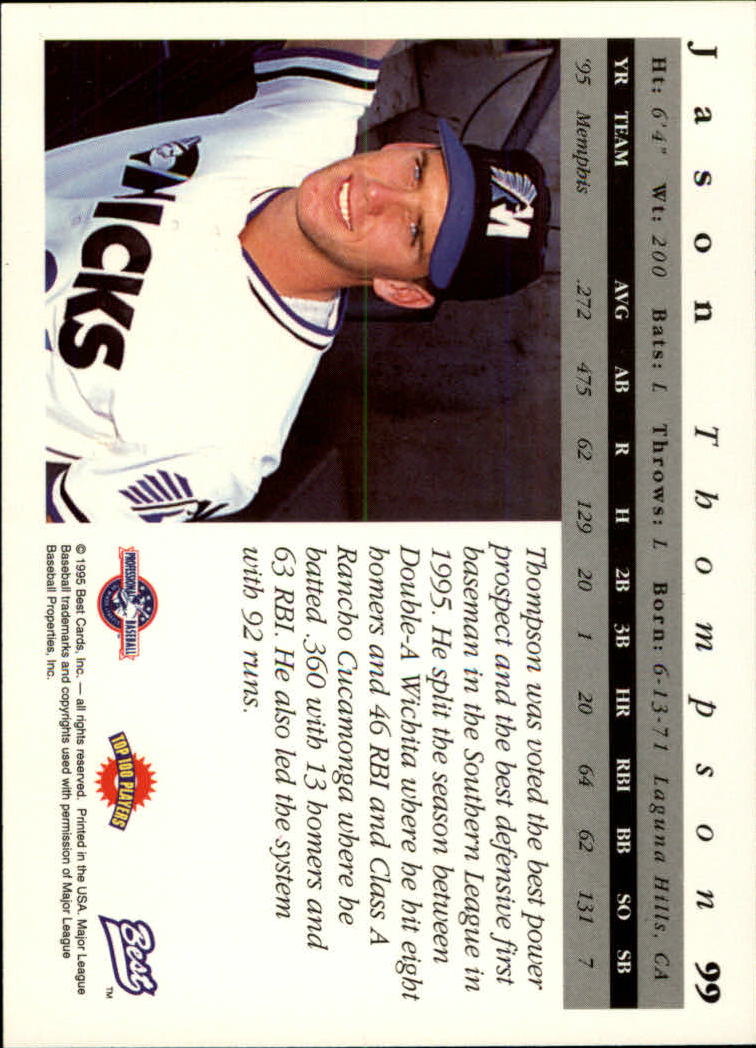 A5376- 1995 Best Baseball Card #s 1-135 +Rookies -You Pick- 15+ FREE US SHIP - Picture 199 of 203