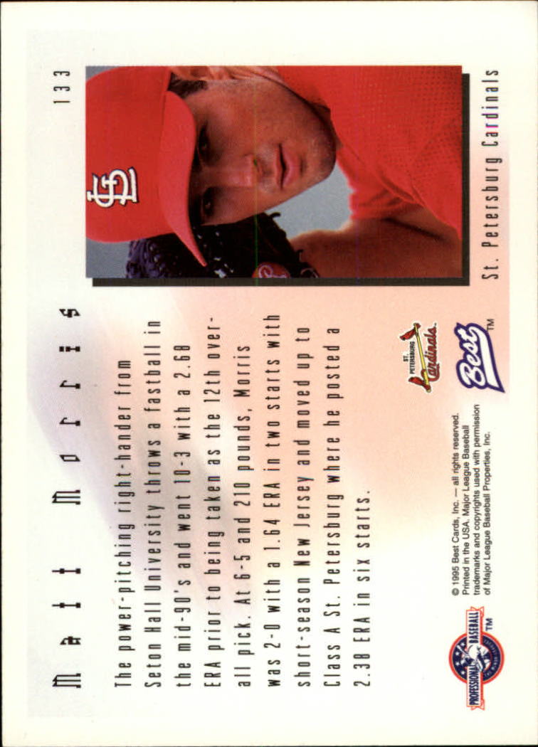 1995 Best #133 Matt Morris SP back image
