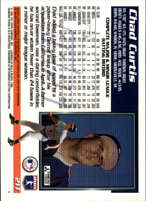 1995 Topps Traded #21T Chad Curtis back image