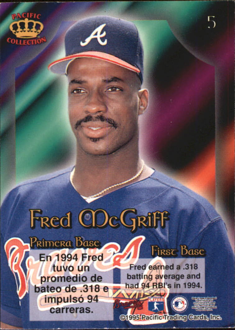 1995 Pacific Prisms #5 Fred McGriff back image