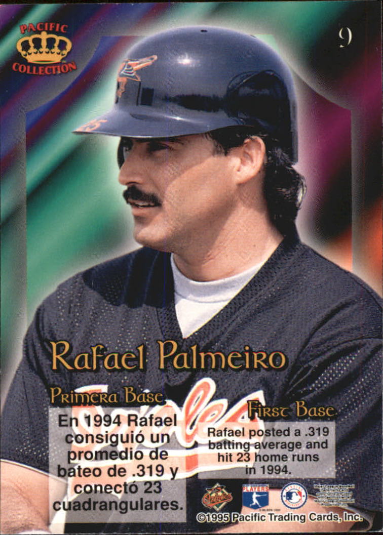 1995 Pacific Prisms #9 Rafael Palmeiro back image