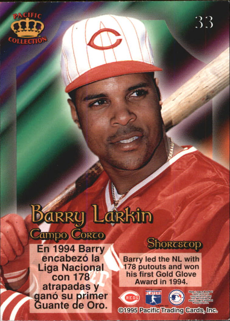 1995 Pacific Prisms #33 Barry Larkin back image