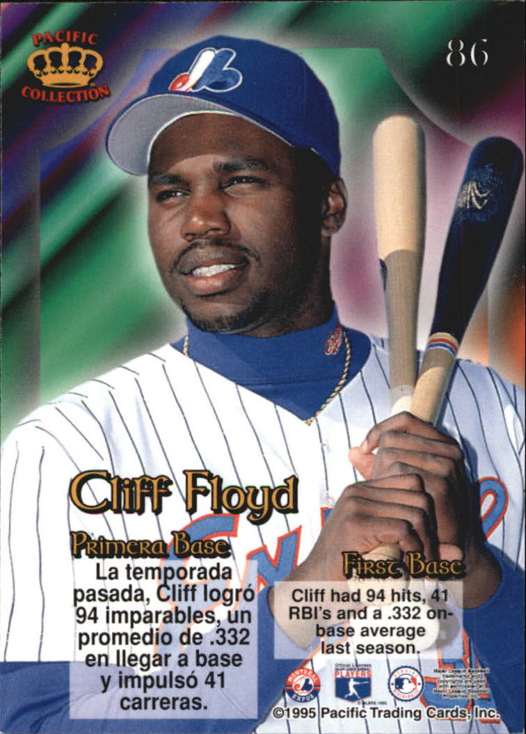 1995 Pacific Prisms #86 Cliff Floyd back image