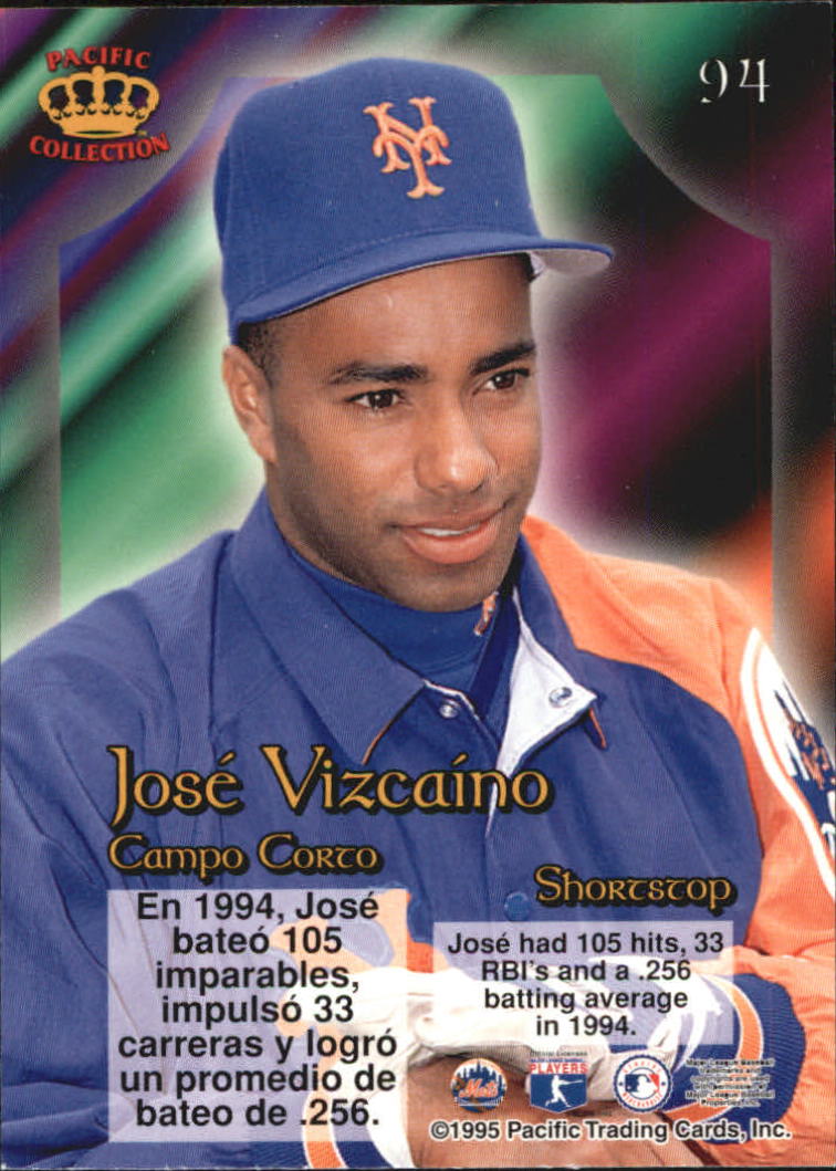 1995 Pacific Prisms #94 Jose Vizcaino back image